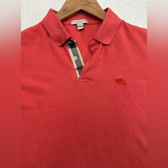 Burberry Women’s Short Sleeve Polo Size Small Red 100% Cotton - Picture 4 of 8